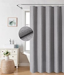 economico -Tenda da doccia in tessuto di lino spesso tende decorative di lusso per bagno e vasche design di qualità da hotel spa classico impermeabile e lavabile