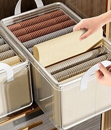 levne -úložný box organizéru na oblečení s ocelovým rámem, skládací pvc úložný box, průhledný a odolný organizér na oblečení do ložnice a domácnosti