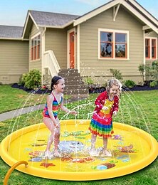 economico -Tappetino da gioco acquatico da esterno da 68 pollici con motivo multicolore raffigurante la vita marina, resistente tappetino anti-spruzzi in PVC con irrigatore e caratteristiche antiscivolo