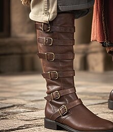 abordables -Medieval Renacimiento Zapatos Botas planas de jazz Pirata Guerrero Caballero Hombre Unisexo Pirata Steampunk Víspera de Todos los Santos Carnaval Rendimiento Fiesta / Noche LARP Adulto Zapatos
