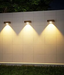economico -4 luci da parete solari a LED per esterni, impermeabili, per illuminazione di pareti, scale, recinzioni, giardini, terrazze, illuminazione di paesaggi.