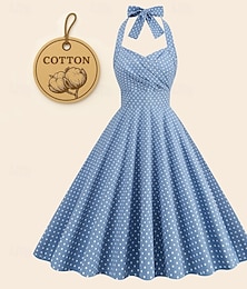 levne -Retro 50. léta Rockabilly A-Line šaty Houpací šaty Lodičkový Puntíky Dámské Plesová maškaráda Běžné / Denní loučení se svobodou nevěsty Dospělé Šaty Šaty pro návrat domů Jaro léto
