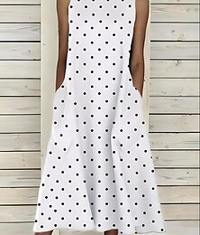 ieftine -Pentru femei Rochii Midi Rochie de Vară Rochie A line Rochie de vară Vacanță Casual cocktail Zi de Naștere Zilnic Concediu Fit regulat Floral Grafic Fără manșon Stil Nautic Alb Albastru piscin