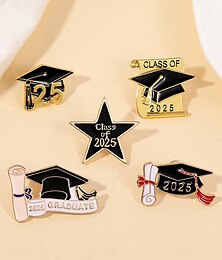 abordables -Pines de solapa esmaltados de graduación de 2025 – Broches de birrete y diploma de la clase de 2025 – Lindas insignias de metal para estudiantes, niños y niñas, recuerdos y regalos para fiestas de graduación