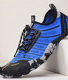 abordables -Homme Basket Chaussures pieds nus Chaussures Tendances Canyoning Cuir PU Maille Confortable Antidérapant Respirant À lacets Rouge + Gris Bleu Gris Été Printemps