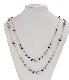 abordables -Collier Sautoir Perle d'imitation Femmes Élégant ancien Superposé Mignon Mariage Cercle Colliers Tendance Pour Mariage Soirée Quotidien