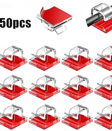 economico -50 clip autoadesive per l'organizzazione dei cavi, supporto per cavi, avvolgicavo per cavo dati di ricarica USB, ganci da parete