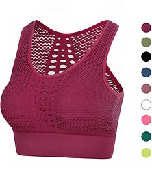 economico -Per donna Reggiseno sportivo Girocollo Asciugatura Rapida Leggero Traspirante Taglio Senza Maniche Sostegno leggero Gli sport Tinta unica Reggiseni sportivi Per Allenamento in Palestra Ginnastica