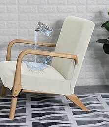 abordables -Funda de silla resistente al agua, elástica, de jacquard, para uso informal, con cierre de cremallera, color liso, protector de muebles, lavable y extraíble para silla individual, 1 unidad