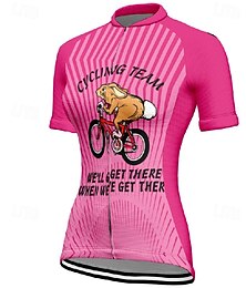 abordables -Femmes Maillot de cyclisme Graphique Rayures Manche Courte Cyclisme T-shirt Maillot avec 3 poches arrière VTT Vélo tout terrain Séchage Rapide Design Anatomique Évacuation de l'Humidité Respirant Des