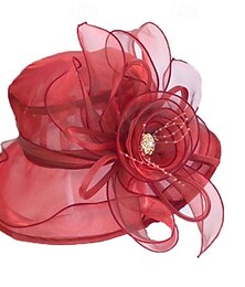 economico -cappelli organza festa tè corsa di cavalli cocktail elegante vintage carino con piume copricapo floreale copricapo