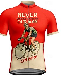 abordables -Homme Maillot de cyclisme Graphique Lettres & Chiffres Manche Courte Cyclisme T-shirt Maillot avec 3 poches arrière VTT Vélo tout terrain Séchage Rapide Design Anatomique Évacuation de l'Humidit