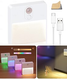 ieftine -1 buc produs nou care detectează corpul uman cu încărcare inteligentă lumină de noapte rgb dimming magnetică mică lumină de noapte iluminat de bucătărie pentru coridor de baie