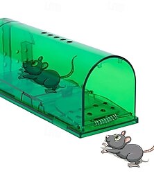 זול -כלוב מלכודת עכברים מפלסטיק לשימוש חוזר, קופסת לוכד חולדות אנושית לשימוש חיצוני פנימי, כלי להדברת מכרסמים לא רעיל לגינה הביתית