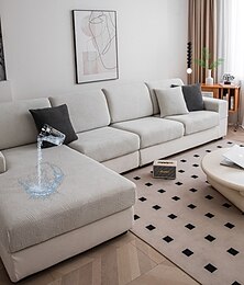 preiswerte -100 % wasserdichter Sofabezug mit Spannbettlaken aus Samt, einfarbiger Jacquard-Sofakissenbezug mit Katzenkratzschutz