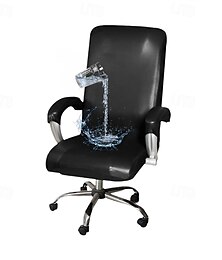 levne -strečový voděodolný potah kancelářské židle - moderní jednoduchý design - kožený potah na počítačovou židli z pu - odolný a snadno se čistí - ideální pro ochranu a vylepšení kancelářských židlí