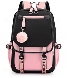 economico -Zaino da campus per ragazze con ricarica USB e porta di ricarica - borsa per laptop in nylon impermeabile leggero, zaino da viaggio multicolore alla moda per studenti, adolescenti e uso quotidiano