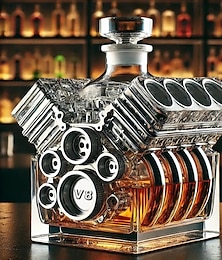 preiswerte -Whiskyflasche mit V8-Motoren, Premiumglas, bestes Vatertagsgeschenk für Männer, einzigartiger und lustiger Schnapsspender, Tischdekoration