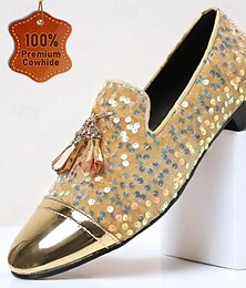 billige -paljettloafers for menn med dusker – ball- og festsko for kveldsarrangementer, sceneopptredener og bryllup