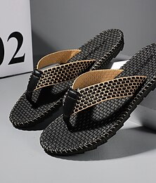 abordables -Tongs antidérapantes tissées pour hommes avec semelle coussinée – sandales de plage décontractées et respirantes pour l'été, les voyages et le quotidien