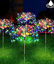 economico -luci solari di fuochi d'artificio 90/120/150/200 led luci solari fai da te per esterni luci decorative da giardino lucine impermeabili luci da prato
