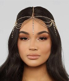 お買い得  -1個 女性用 ヘッドバンド ヘアアクセサリーセット 用途 祝日 レトロ 合金 ゴールド