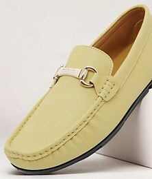 abordables -Mocassins jaunes pour hommes avec boucle en métal, chaussures de conduite décontractées à enfiler, parfaites pour les vacances de printemps et d'été