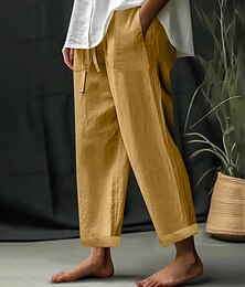abordables -Femmes Taille EU / US Shorts de plage Confort Longueur complète Naturel Couleur Unie Décontracté Quotidien Vert foncé dentelle marron foncé Noir 3 # Blanche Printemps, Automne, Hiver, Été Coupe Ample