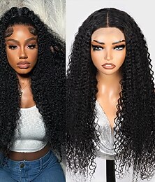abordables -Perruque en dentelle transparente de cheveux humains de couleur naturelle 6x6 ondulée densité 180% pour femmes noires