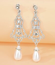 abordables -Boucles d'oreilles en alliage de diamant, boucles d'oreilles en éventail, tempérament de mode, accessoires de robe de mariée, boucles d'oreilles à tige en perles