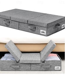 economico -Contenitore portaoggetti pieghevole sottoletto con coperchio, contenitore organizer in tessuto non tessuto di grande capacità per vestiti, coperte e giocattoli, contenitore in tessuto antipolvere per