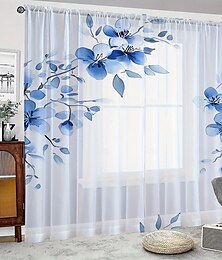 abordables -deux décorations de fenêtre et écrans à motifs floraux et de feuilles peuvent être utilisés pour la couverture de l'intimité et la décoration de la pièce dans les chambres ainsi que pour les cuisines,