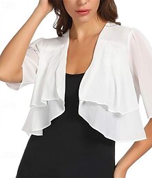 economico -Scialle Donna Elegante Protezione Solare Manica Corta Chiffon Stole da matrimonio Con Colore puro Per Matrimonio Estate