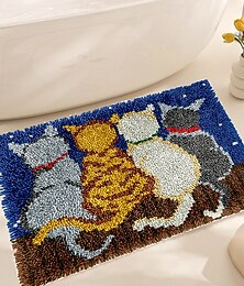 voordelige -Kit met haaknaald, doe-het-zelf badkamerkleed, knutselpakket, haakgaren, kussenpakket voor beginners, handgemaakte bedrukte matten, borduurset voor volwassenen, Moederdagcadeaus.