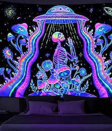 halpa -fluoresoiva kuvakudos kallo sieni psykedeelinen musta valo kuvakudos asuntola olohuone taide koristelu roikkuu kangas