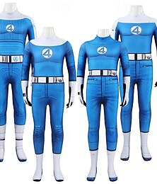 abordables -Les Quatre Fantastiques : Premiers pas Super-héros Monsieur Fantastique Costume de Groupe Combinaison Combinaisons Costume de Carnaval S'habiller Cosplay de Film for Garçons Fille Enfant Halloween