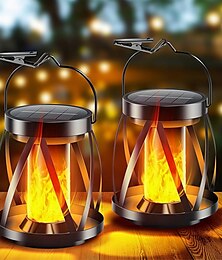 ieftine -lampă solară cu flacără cu clips lampă de curte lampă pandantiv de grădină exterioară lampă cu flacără peisagistică lampă stradală lampă de gazon lampă decorativă 2 buc 1 buc