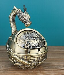 Недорогие -старинная пепельница с крышкой, декоративная пепельница с 12 знаками китайского зодиака, декоративная крышка, ветрозащитное настольное украшение для домашнего офиса, гостиной