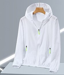 voordelige -Voor heren Lichtgewicht jack Outdoor jas Zomer jas Vakantie Dagelijks Zonbescherming Sneldrogend Zak Zomer Lente Effen Modieus Klassiek Capuchon Normaal Zwart Wit Roze blauw Groen Jacks