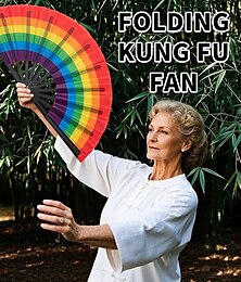 olcso -Pride összecsukható legyezőcsizma a földön holografikus összecsukható kézi legyező, szivárványos vonaltánc tapsolós legyező, LMBTQ partikellékek, a szerelem a szerelem összecsukható, pattogó legyező