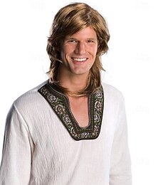 abordables -Perruque brune homme années 70 Rubies Costume Halloween
