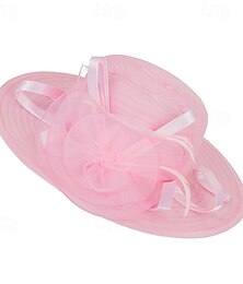 economico -Cappello da cerimonia da donna in stile Kentucky Derby, cappello a tesa larga in pizzo, copricapo da cerimonia per il tè, cappello da sposa