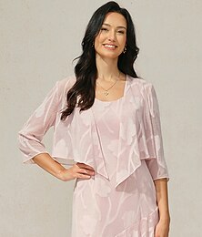 economico -Per donna Bolero Tinta unica Elegante Essenziale Casual Manica 3/4 Girocollo Asimmetrico Collo quadrato Top corti Ospite di nozze Matrimonio in Spiaggia Rosa Estate Primavera Autunno