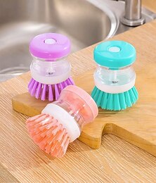 economico -Confezione da 2 spazzole multifunzione con erogazione automatica del sapone, spazzola per la pulizia ad alta resistenza per la cucina, prodotti essenziali per la pulizia della casa