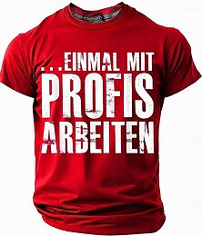 זול -בגדי ריקוד גברים סלנג מצחיק German חולצה קצרה שרוולים קצרים חולצה קצרה הדפסת תלת מימד צווארון עגול קצר חולצה אופנתי יומי בסיסי רחוב קזו'אל יומי שחור אודם פול קיץ אביב ביגוד S M L XL XXL XXXL