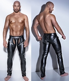 economico -Pantaloni Finitura lucida Per uomo Feticismo della pelle Senza cavallo Costume per Discoteca Parata dell'Orgoglio Mese dell'orgoglio Halloween Carnevale Adulti