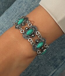 billige -Dame Armbånd Retro Blomst Bohemsk Legering Armbånd Smykker Rød / Grønn Til Daglig Ferie