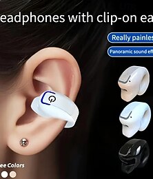 abordables -Casque sans fil à clip avec annulation de bruit contrôle téléphone batterie lithium-polymère rechargeable design confortable pour le sport le camping et l'audio panoramique