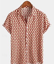 お買い得  -レトリ／ヴィンテージ 1970年代 シャツ アロハシャツ ディスコ 幾何学的な サイケデリック 男性用 ハロウィーン カーニバル 音楽祭 プライドパレード プライド月間 成人 シャツ