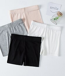 economico -Bambini Ragazze Leggings Tinta unica Quotidiano Scuola 4-12 Anni Estate Nero Bianco Rosa